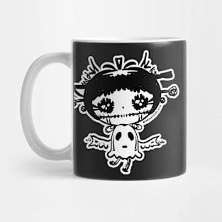 cute halloween whimsical cute girl illustration Mug